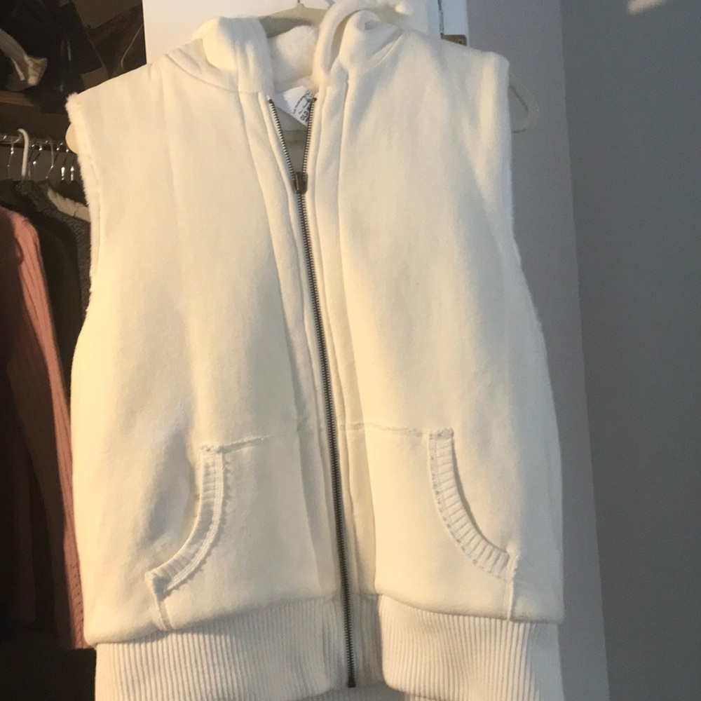 Old navy vest with hood. XL white.